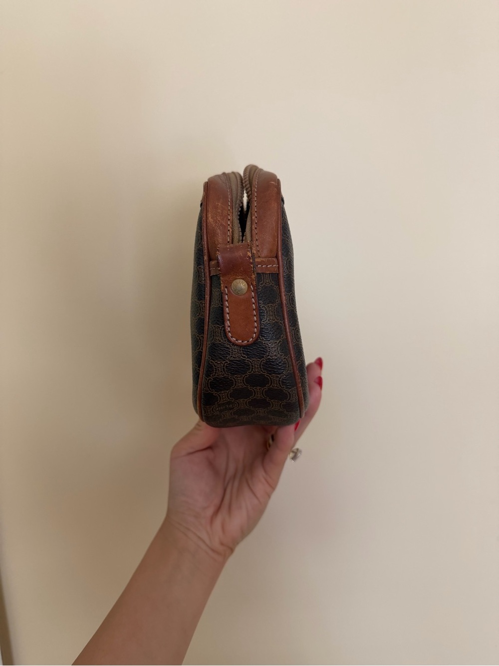 Vintage Celine mini micro bag brown macadam crossbody no strap - as is - Picture 3 of 7